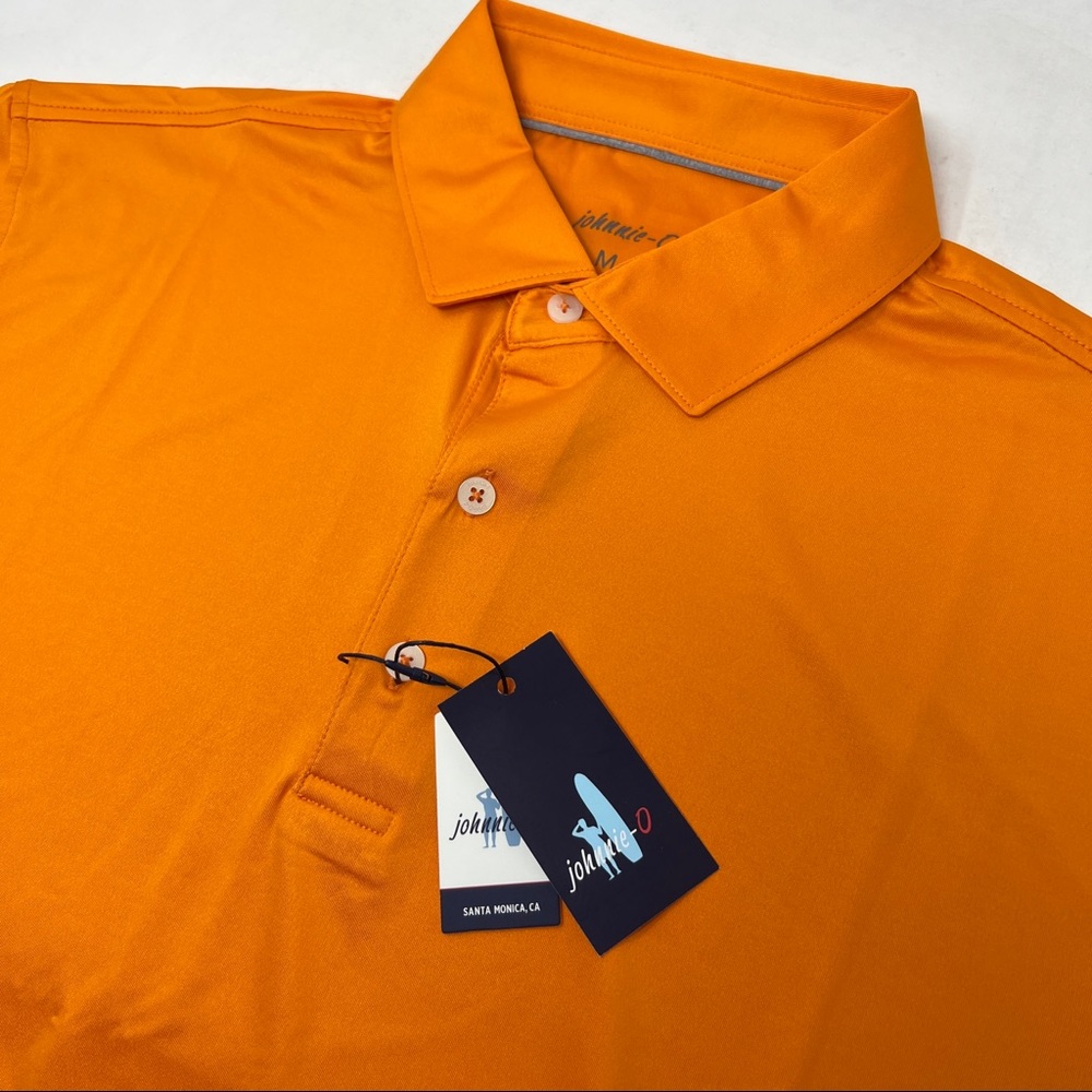 Johnnie O Men's Medium Birdie Orange Stretch Short Sleeve Golf Polo Shirt - NWT